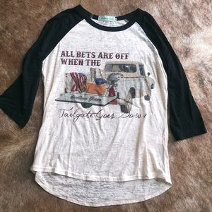 Brand new boutique burnout 3/4 sleeve tee